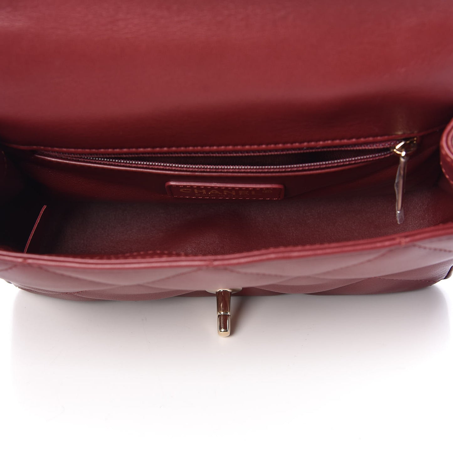 Lambskin Quilted CC Flap Bag Burgundy