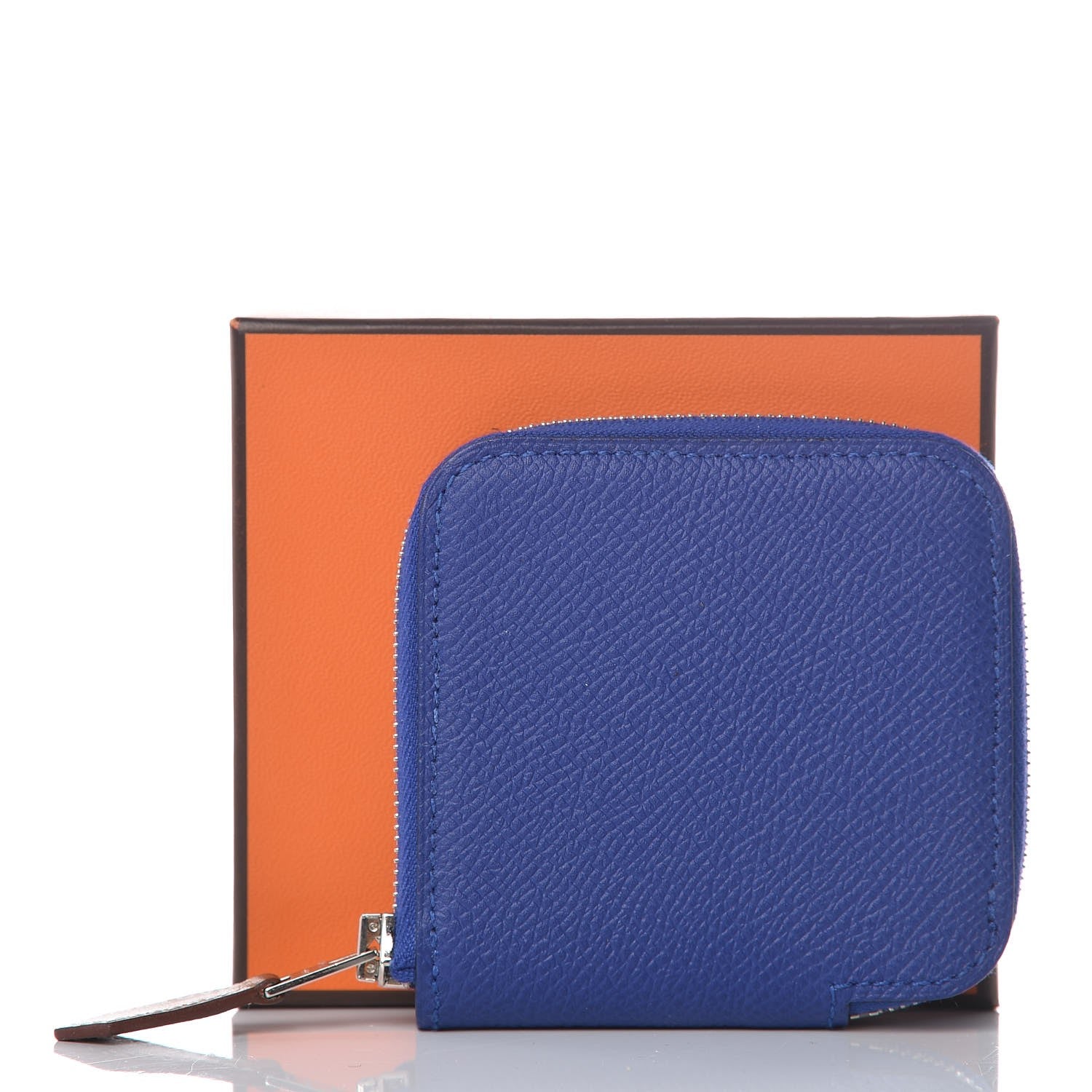 Hermes Epsom Silk'in Coin Purse Bleu Electrique 8 of 8