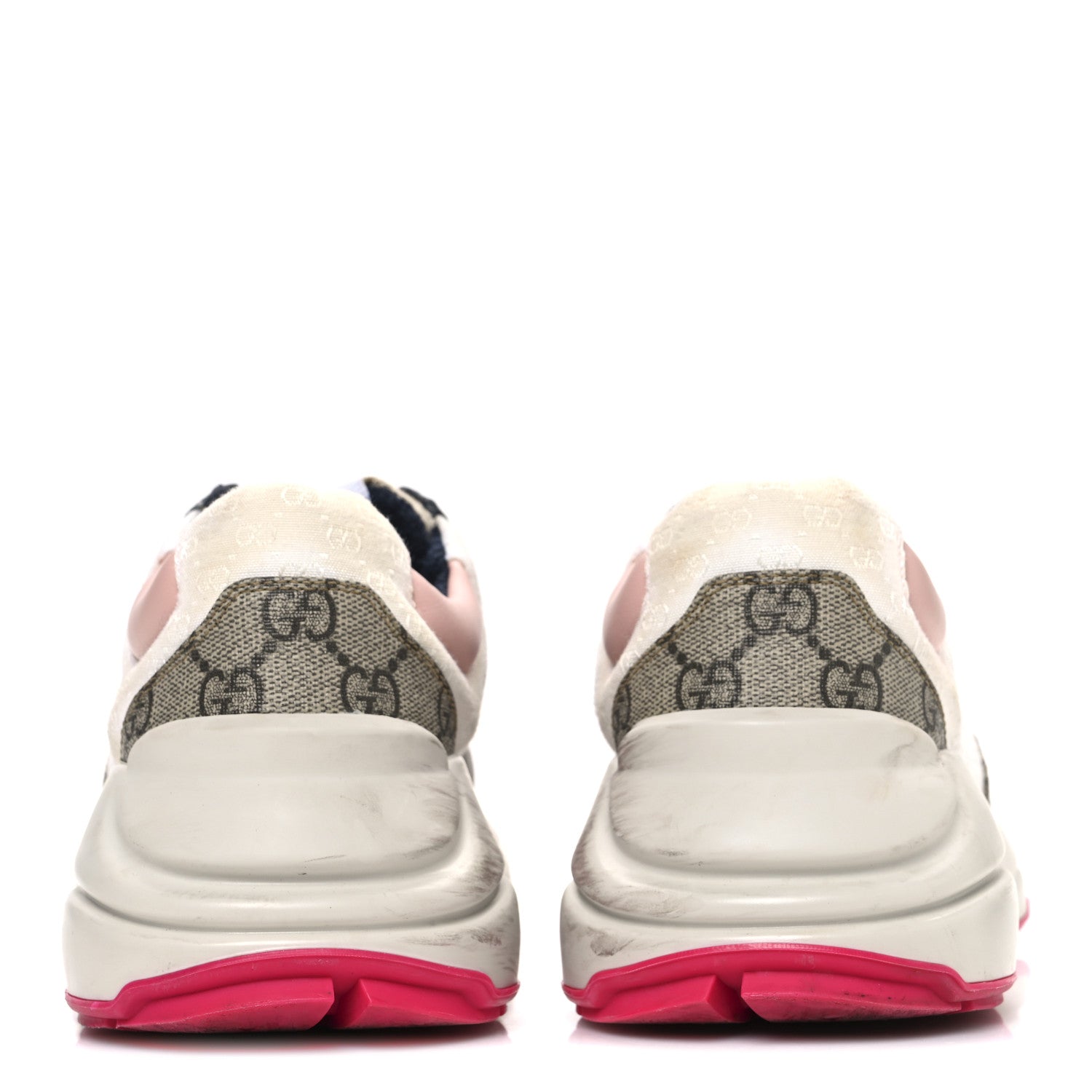 Gucci GG Supreme Monogram Mix Monogram Womens Rhyton Sneakers 36 London Blue Beige Pale Pink 6 of 10