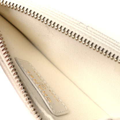 Chanel Caviar Quilted Flap Zip Card Holder White 5 of 8