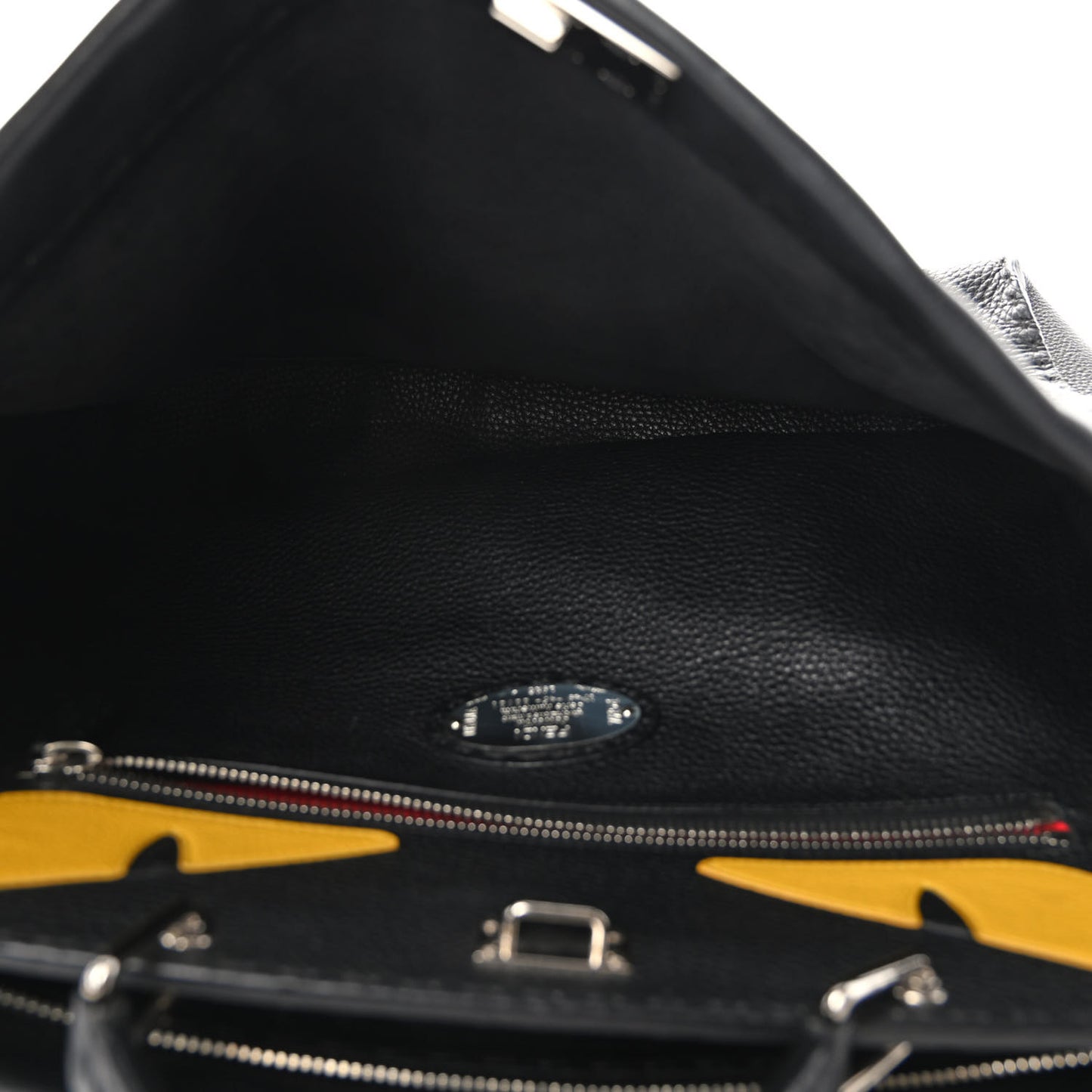 Cuoio Romano Selleria Monster Eyes Inlay Mens Large Peekaboo Iconic Essential Satchel Black Sunflower