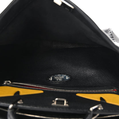 Fendi Cuoio Romano Selleria Monster Eyes Inlay Mens Large Peekaboo Iconic Essential Satchel Black Sunflower 5 of 11