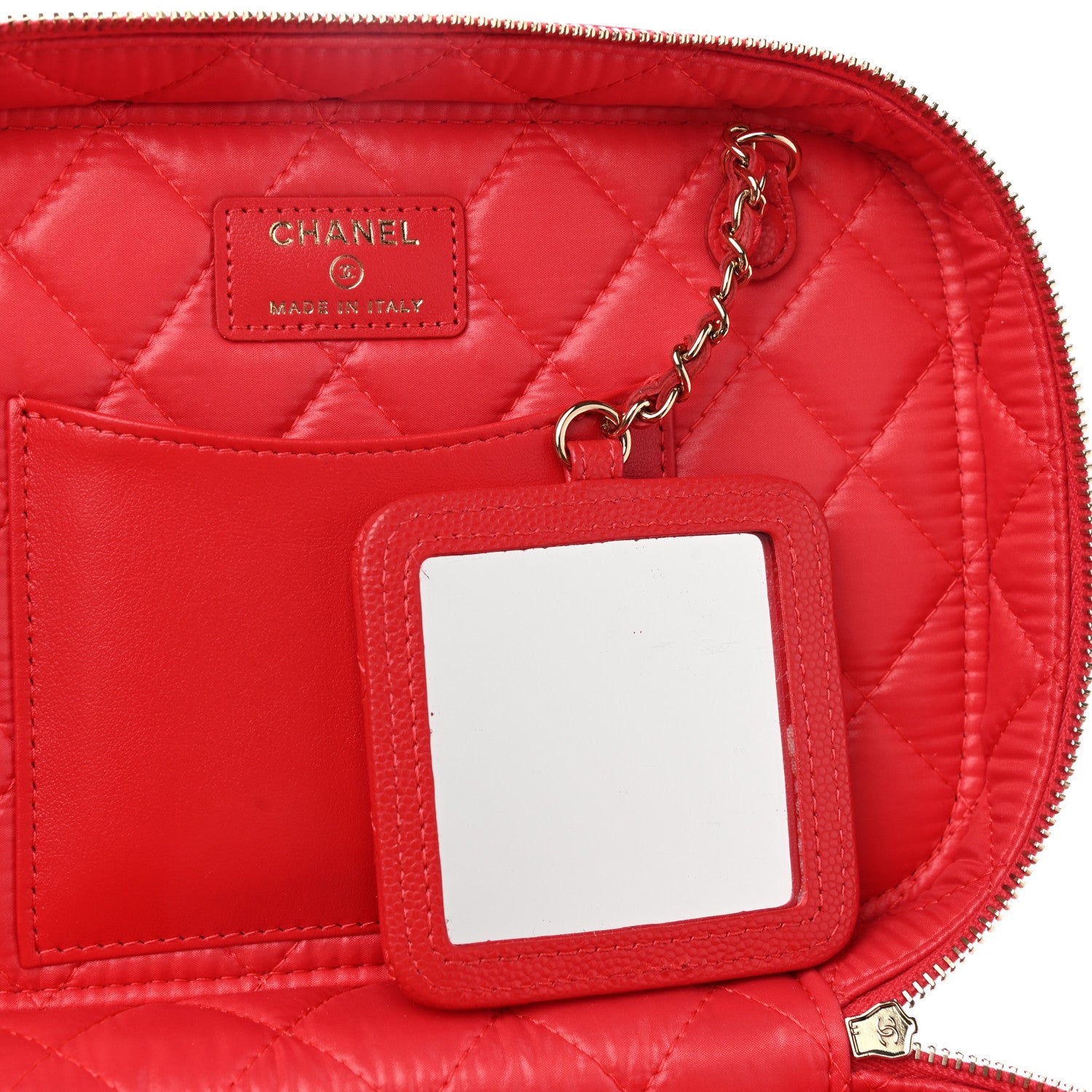 Chanel Caviar Quilted Large Vanity Pouch Red 8 of 9