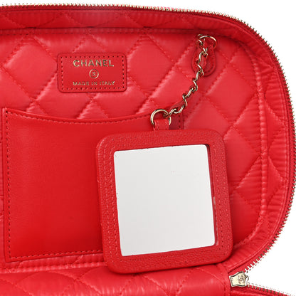 Chanel Caviar Quilted Large Vanity Pouch Red 8 of 9