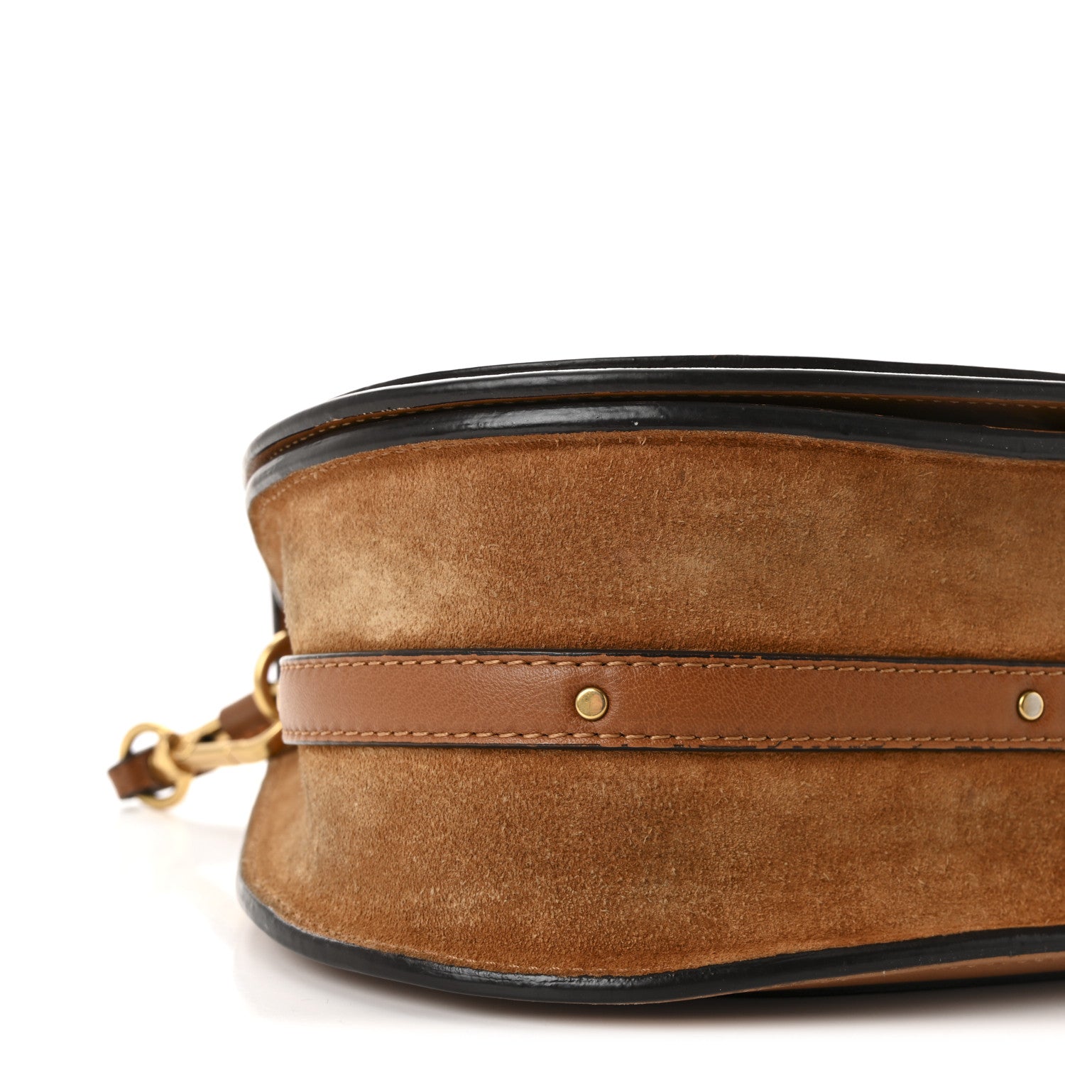 Chloe Calfskin Suede Medium Nile Bracelet Bag Caramel 8 of 9