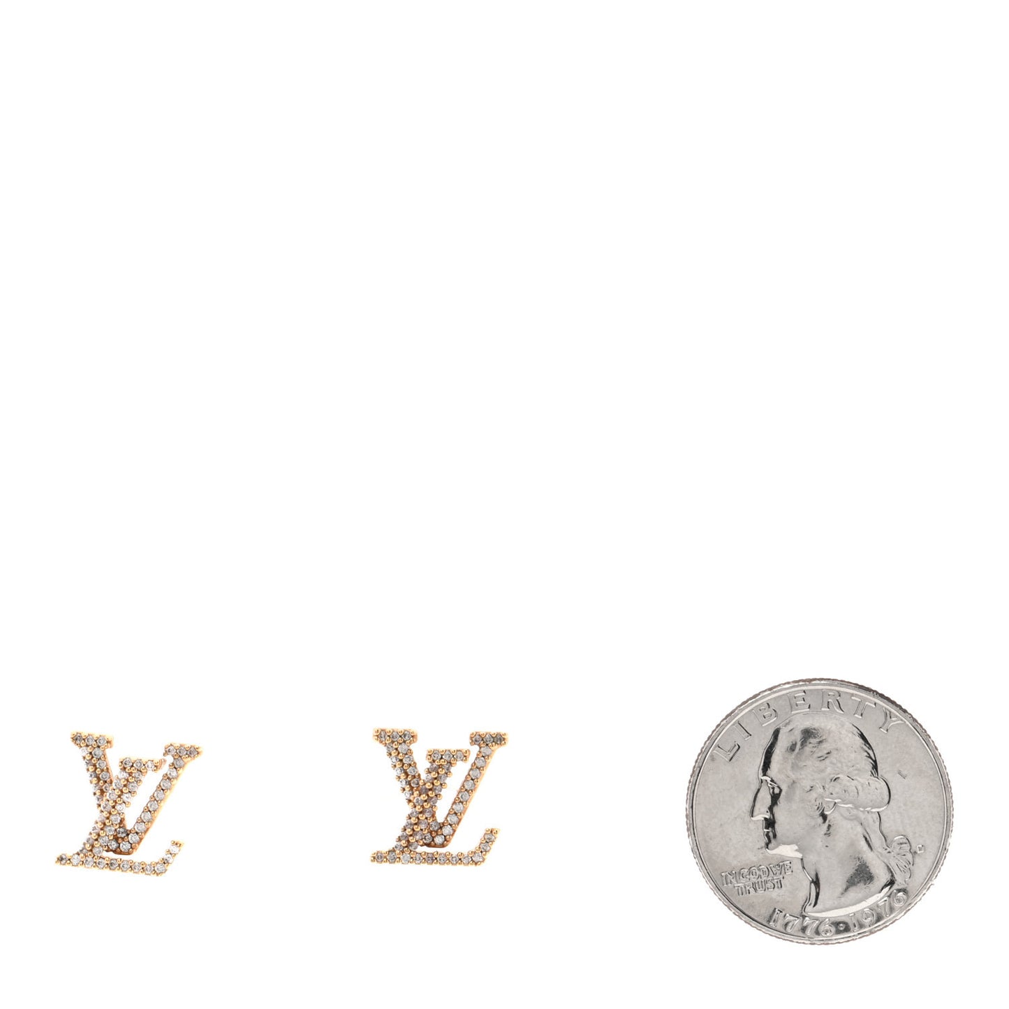 Metal Crystal LV Iconic Earrings Gold