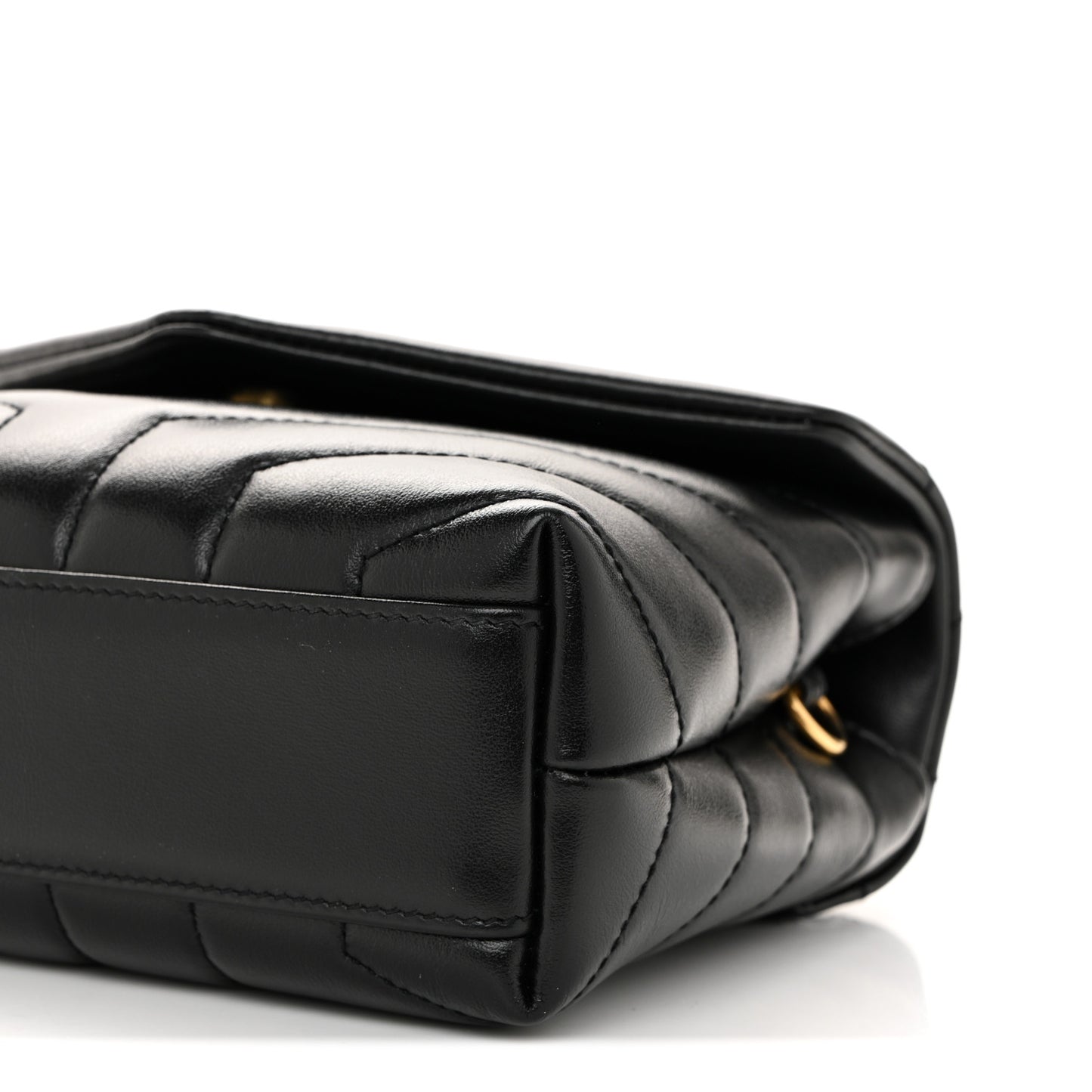 Calfskin Y Quilted Monogram Toy Loulou Crossbody Bag Black