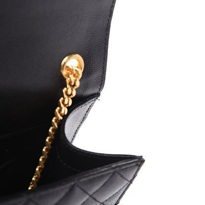 Saint Laurent Grain De Poudre Textured Mixed Matelasse Triquilt Small Monogram Satchel Black 7 of 10