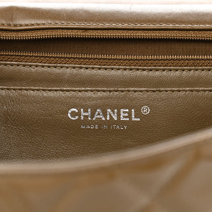 Chanel Patent Quilted Maxi Single Flap Brown 5 of 17