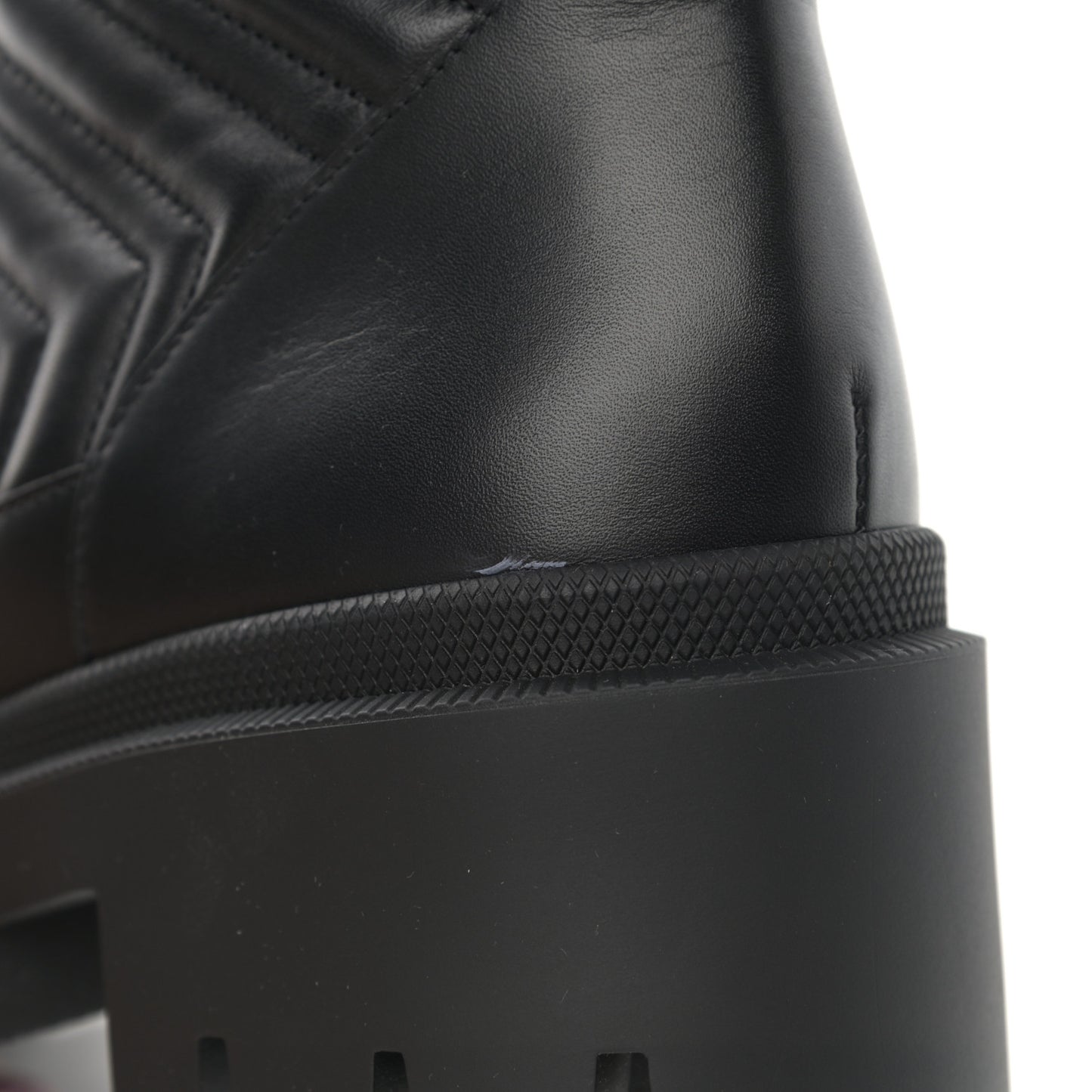 Nappa Frances GG Matelasse Platform Combat Boots 39 Black