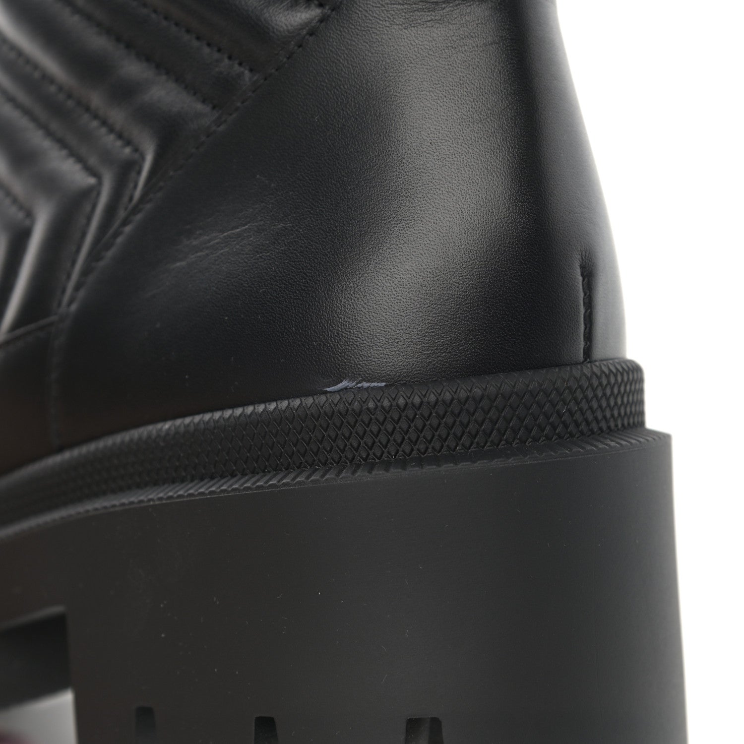 Gucci Nappa Frances GG Matelasse Platform Combat Boots 39 Black 9 of 10