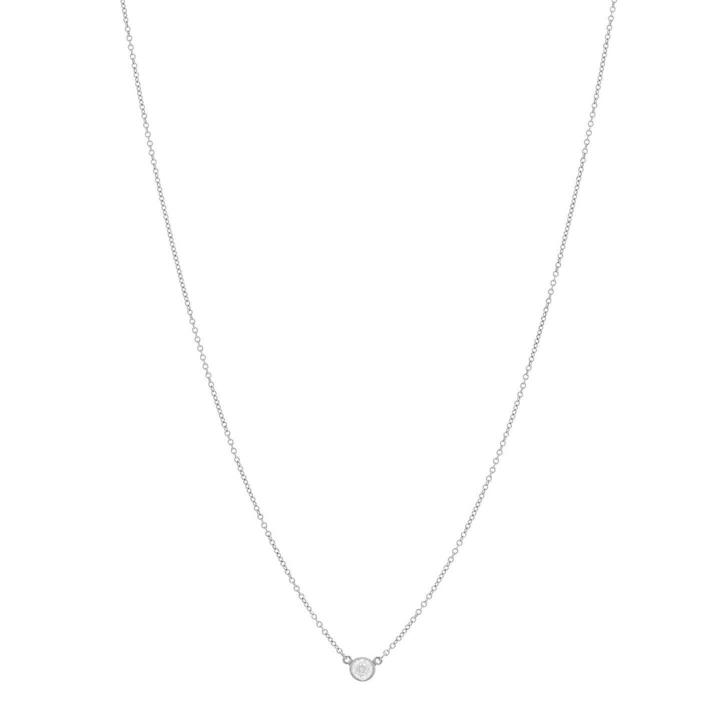 Platinum Diamond .17ct Elsa Peretti Diamonds by the Yard Pendant Necklace