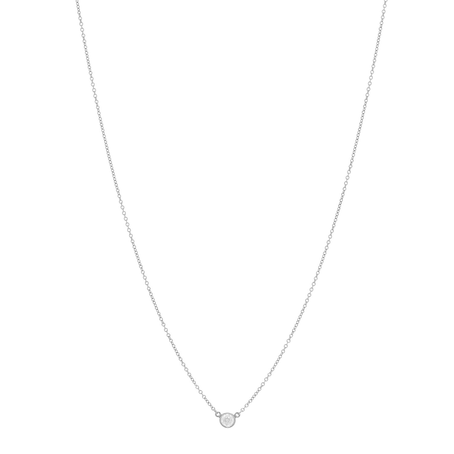 Tiffany Platinum Diamond .17ct Elsa Peretti Diamonds by the Yard Pendant Necklace 1 of 5