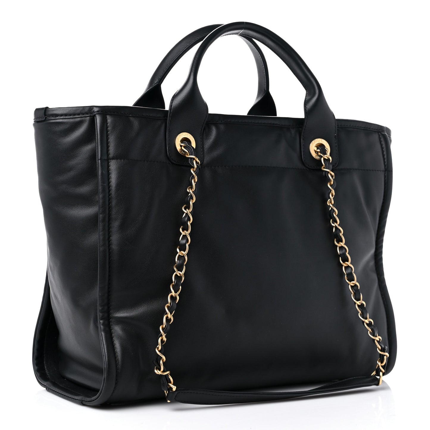 Calfskin Small Deauville Tote Black