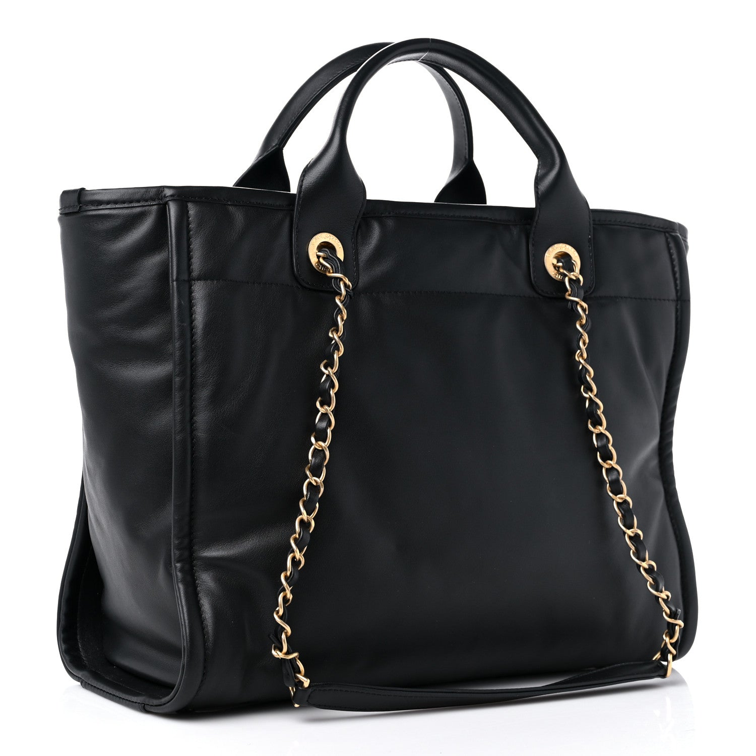 Chanel Calfskin Small Deauville Tote Black 4 of 13