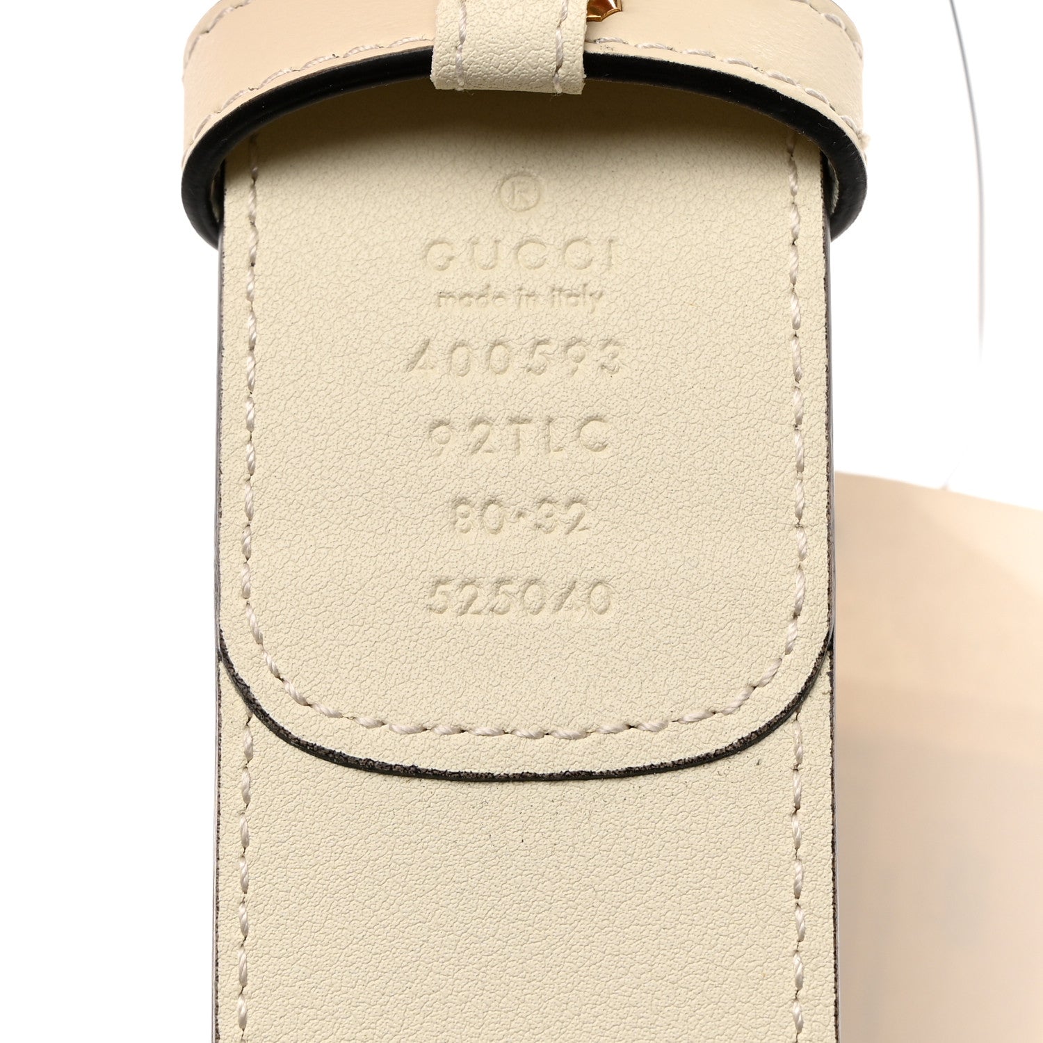 Gucci GG Supreme Monogram Matte Plutone Calfskin Double G 40mm Belt 80 32 Beige Ebony Mystic White 5 of 5