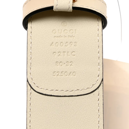 Gucci GG Supreme Monogram Matte Plutone Calfskin Double G 40mm Belt 80 32 Beige Ebony Mystic White 5 of 5
