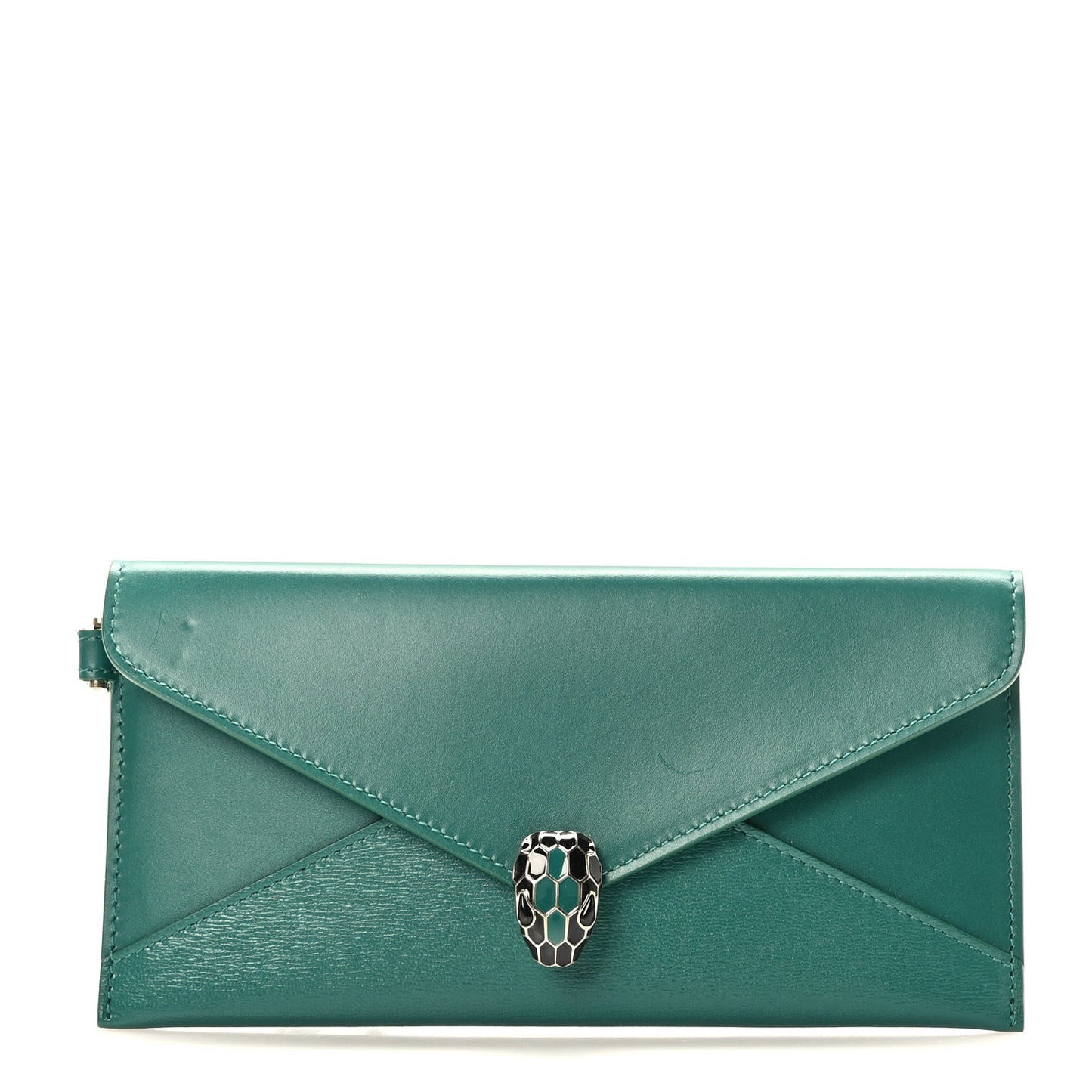 Calfskin Serpenti Forever Wristlet Wallet Emerald Green