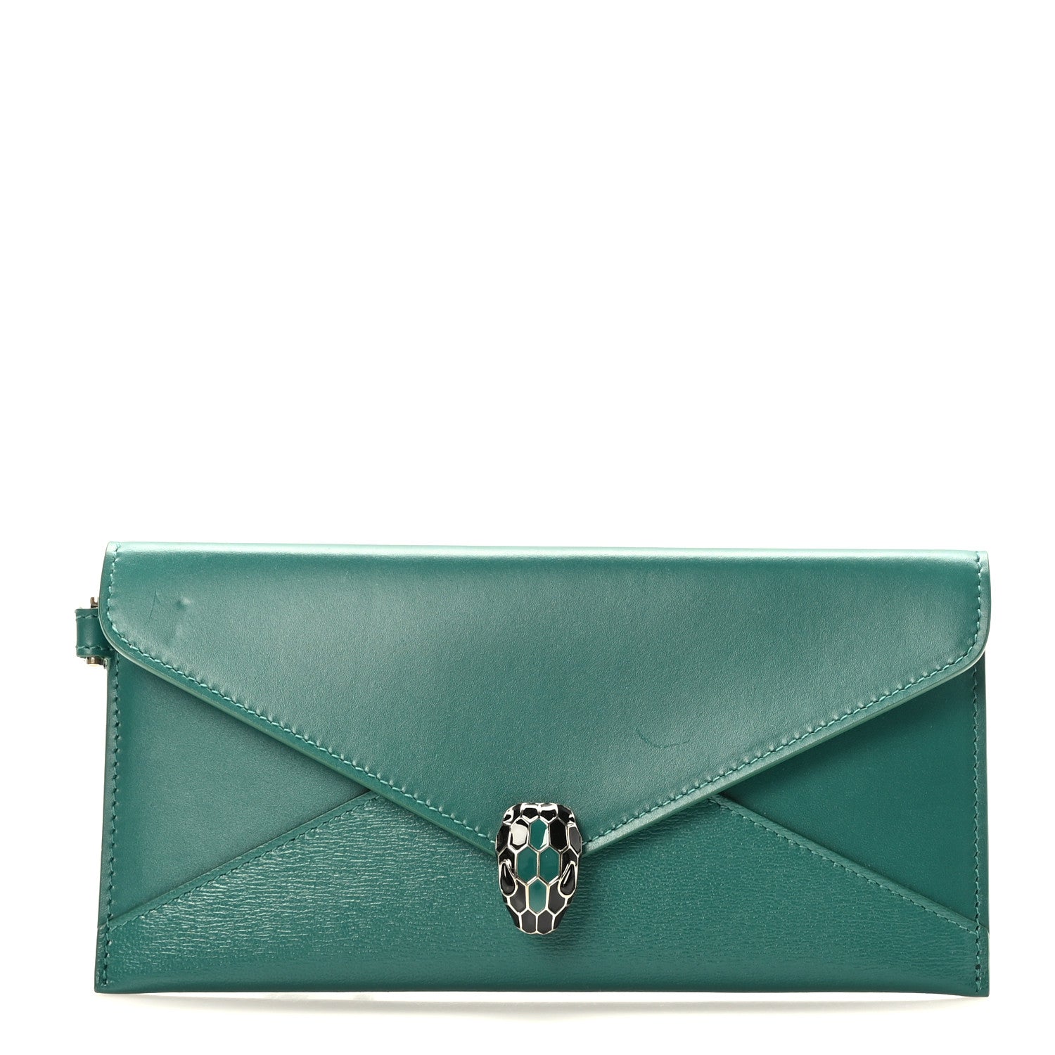 Bulgari Calfskin Serpenti Forever Wristlet Wallet Emerald Green 1 of 8
