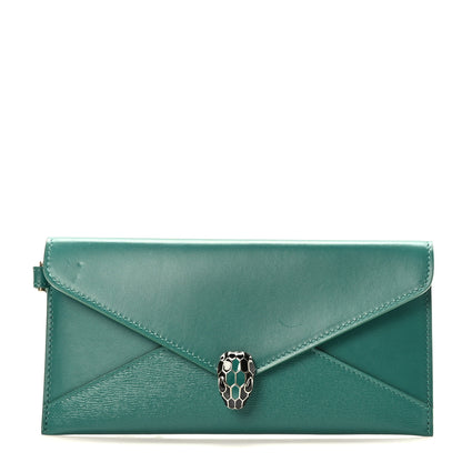 Bulgari Calfskin Serpenti Forever Wristlet Wallet Emerald Green 1 of 8