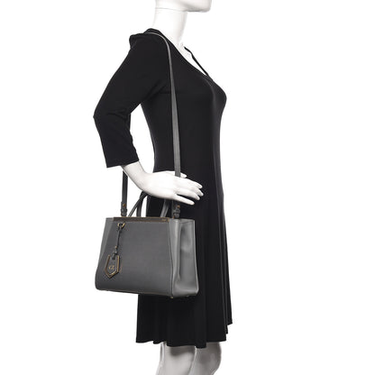 Fendi Vitello Elite Petite 2Jours Tote Grigio Grigio Chiaro 3 of 12