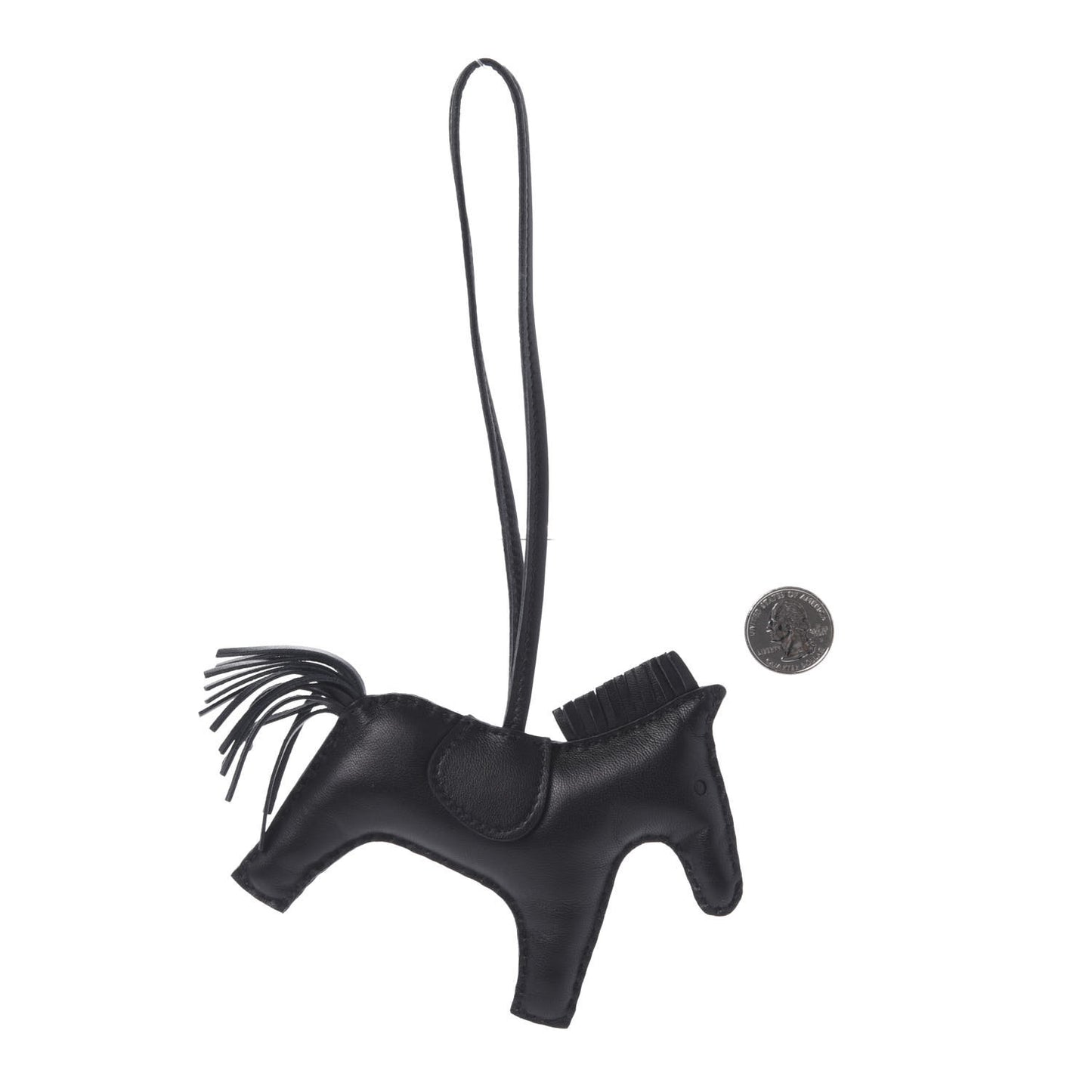 Milo Lambskin Grigri Rodeo Horse Bag Charm MM So Black