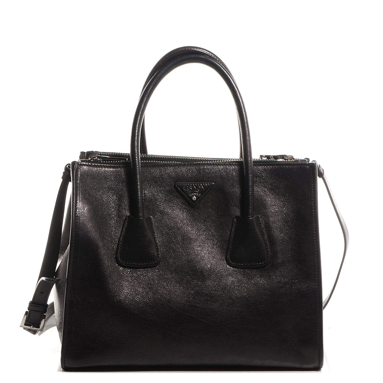 Prada Glace Calf Twin Pocket Tote Nero Black 5 of 13