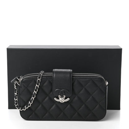 Chanel Lambskin Quilted CC Box Clutch With Chain Black 12 of 12