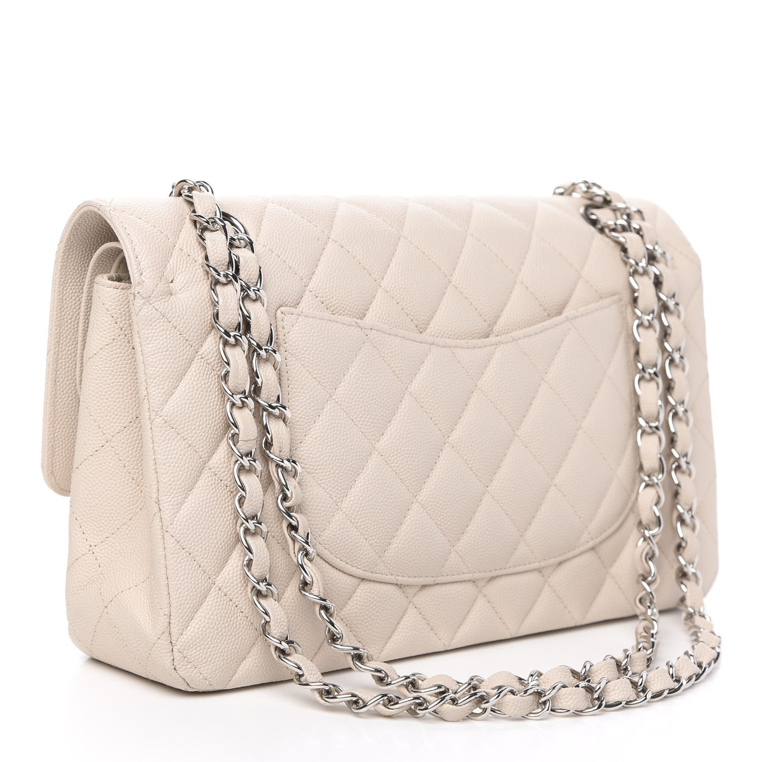 Chanel Caviar Quilted Medium Double Flap Light Beige 3 of 16