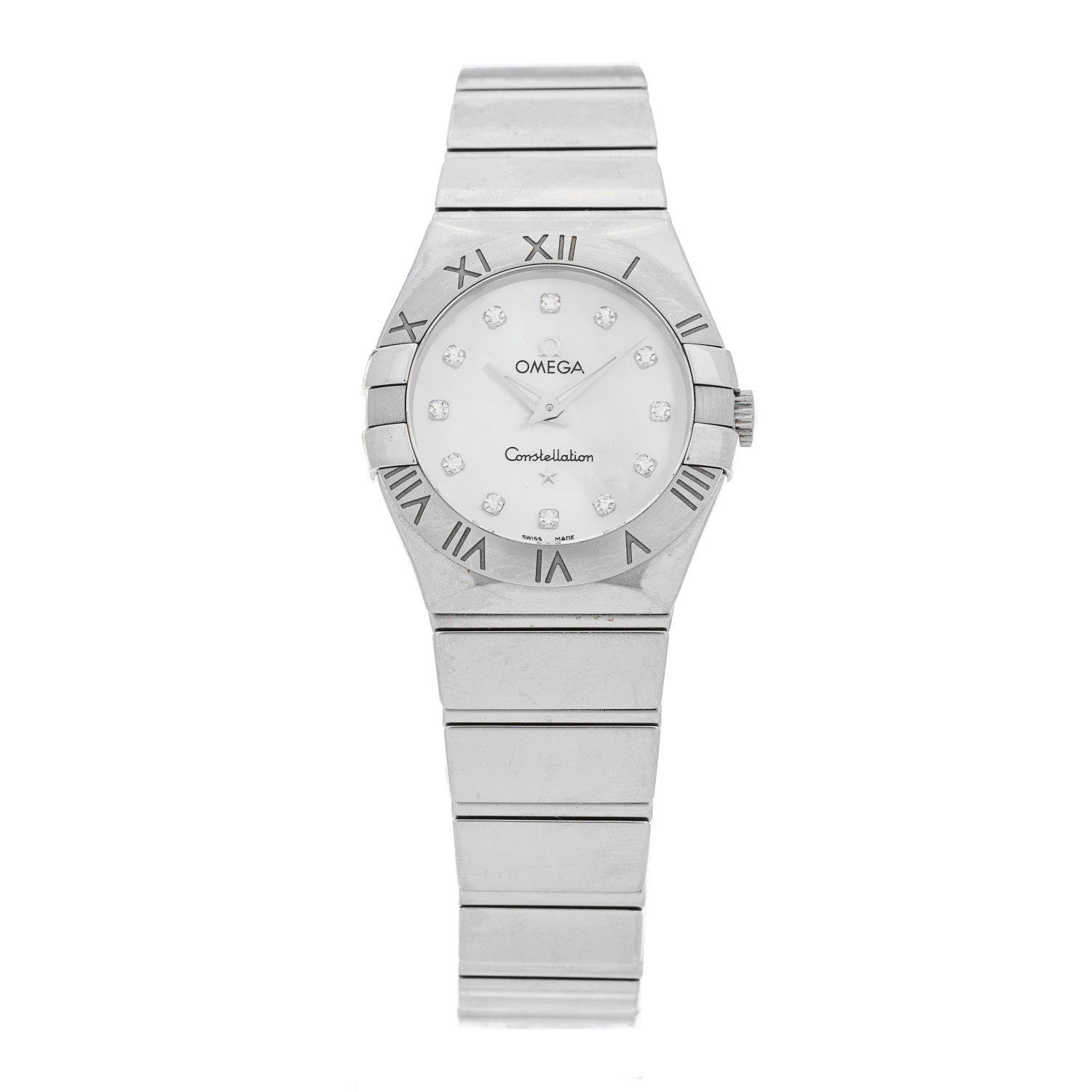 Omega Stainless Steel Diamond Mother of Pearl 27mm Constellation Quartz Watch 123.10.27.60.55.002 1 of 4