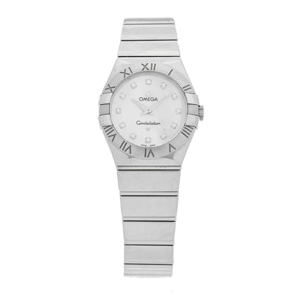 Omega Stainless Steel Diamond Mother of Pearl 27mm Constellation Quartz Watch 123.10.27.60.55.002 1 of 4