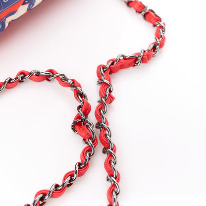 Chanel Silk Chain Printed Medium Single Flap Red 14 of 14