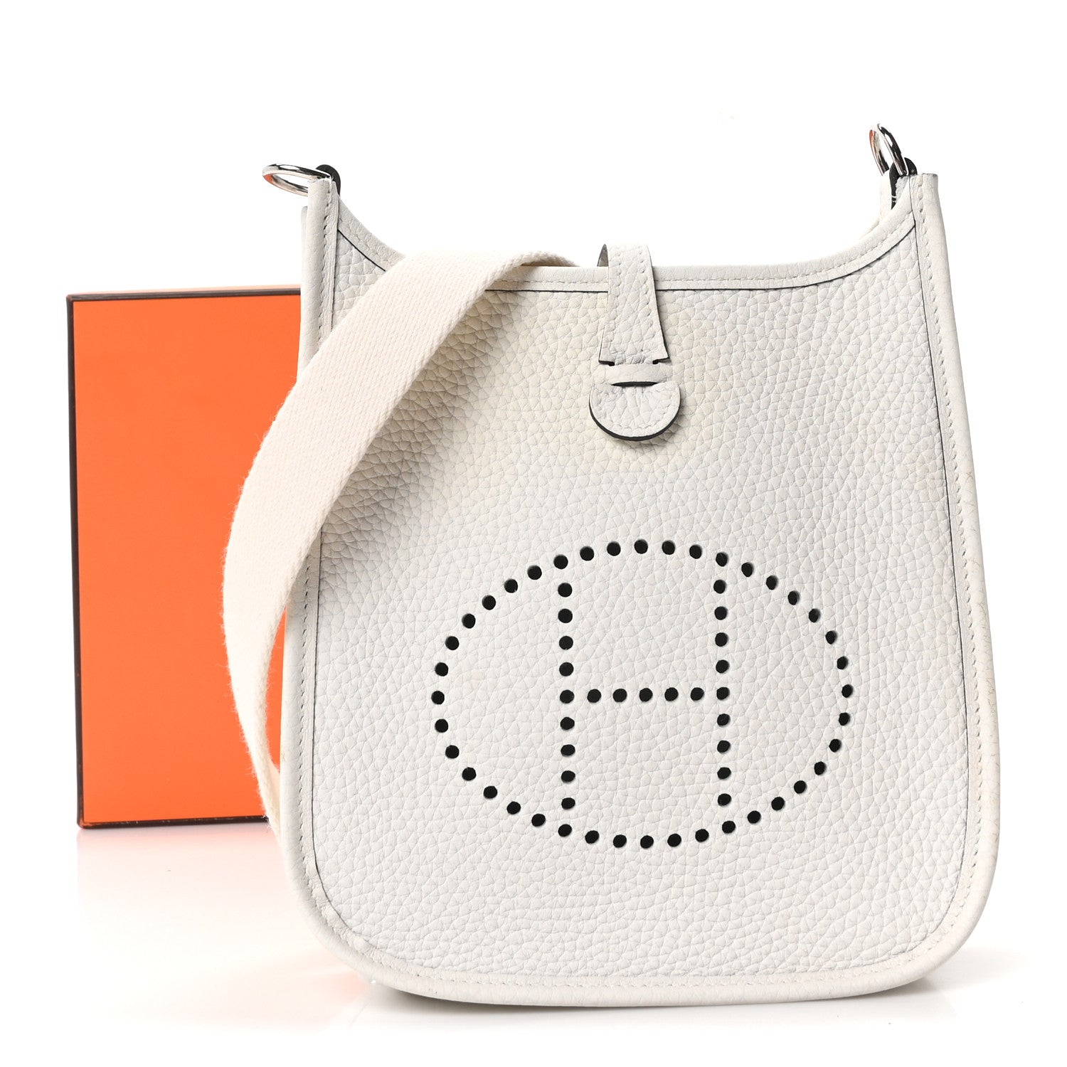 Hermes Taurillon Clemence Evelyne TPM New White 10 of 10