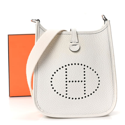 Hermes Taurillon Clemence Evelyne TPM New White 10 of 10