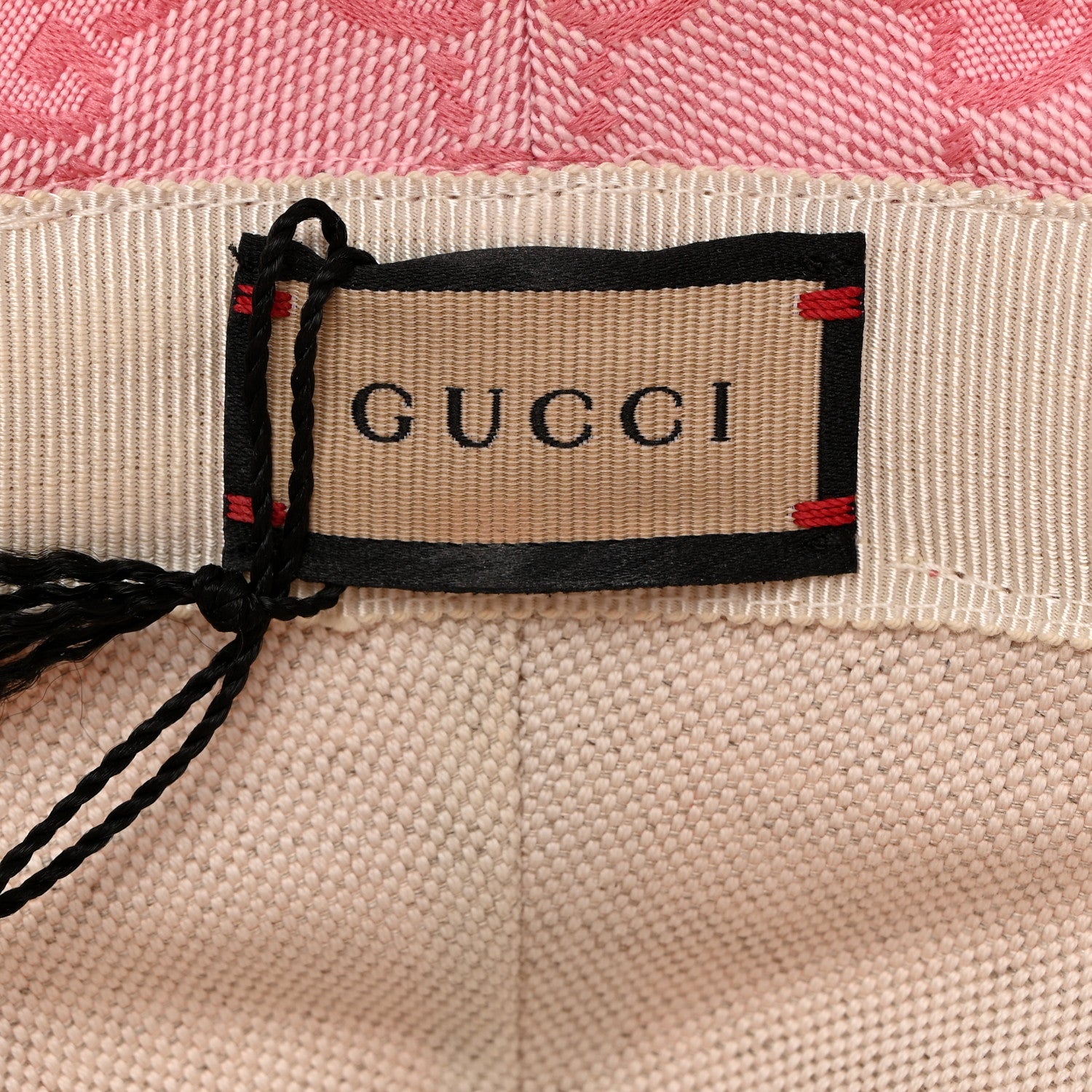 Gucci Monogram Textured Dollar Calfskin GG Jago Bucket Hat S Soft Cotton Candy Dark Cotton Candy 9 of 9