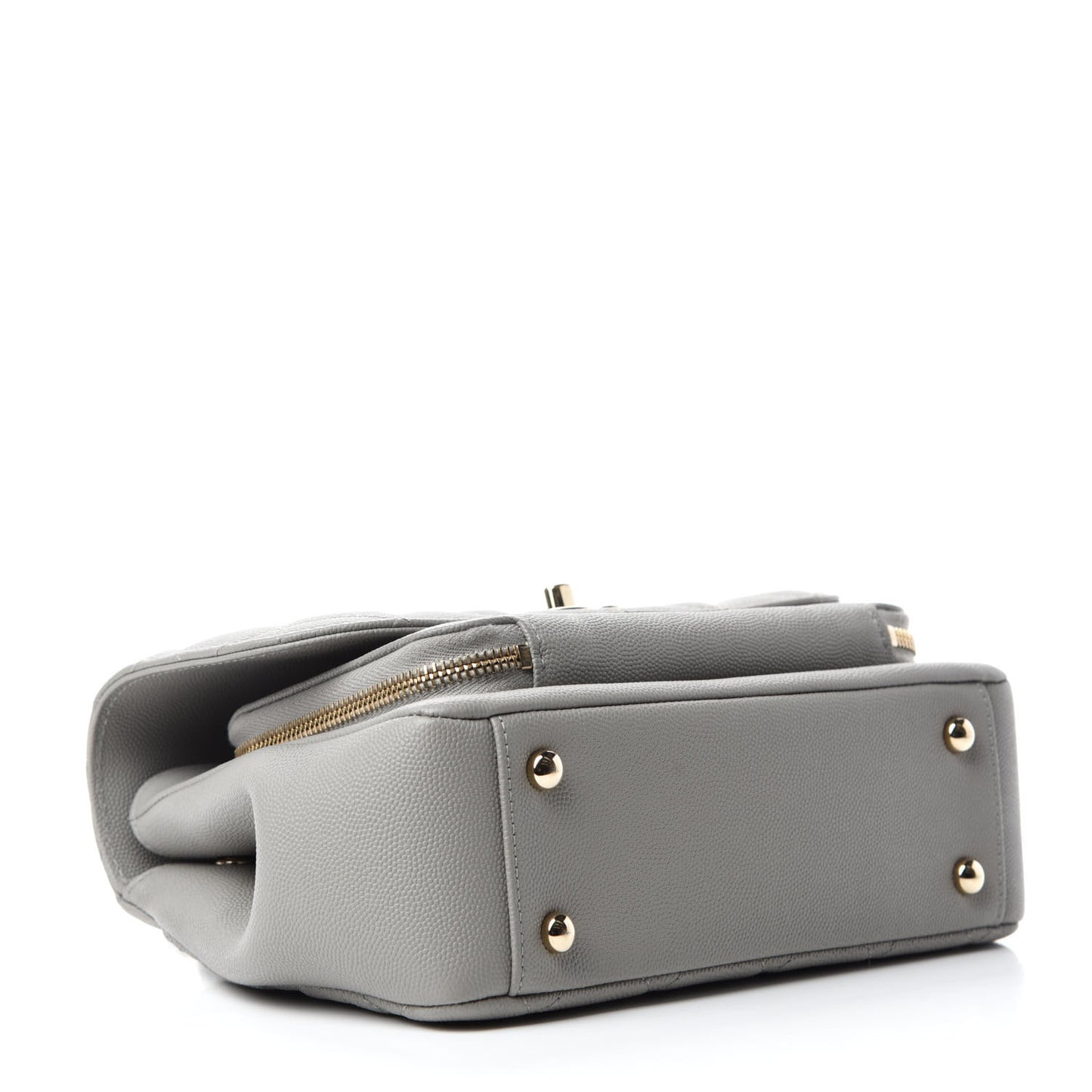 Caviar Quilted Small Business Affinity Flap Grey