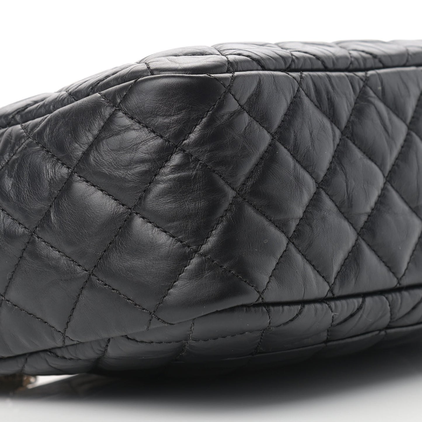 Aged Calfskin Quilted Medium Reissue Camera Case Black