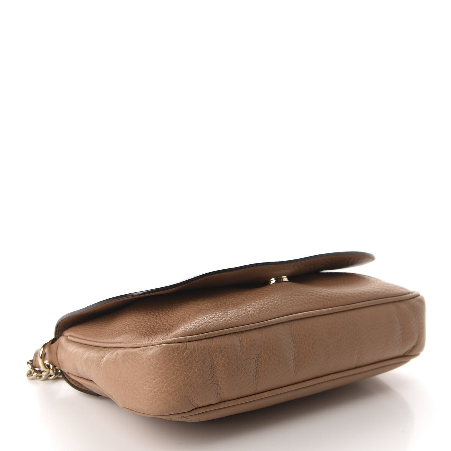 Pebbled Calfskin Medium Soho Flap Crossbody Camelia
