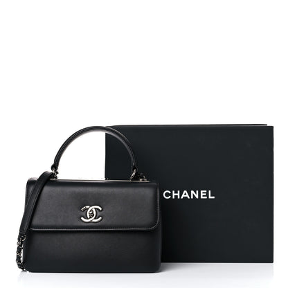 Chanel Calfskin Small Trendy CC Dual Handle Flap Bag Black 15 of 15