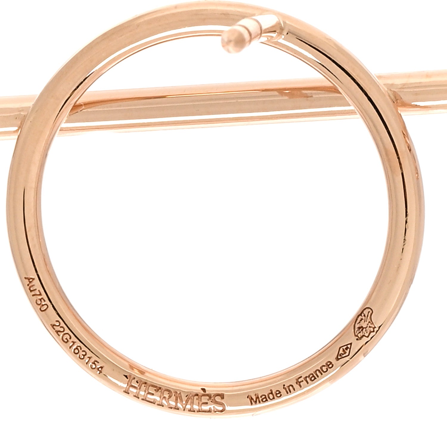 Hermes 18K Rose Gold MM Echappee Earrings 4 of 5
