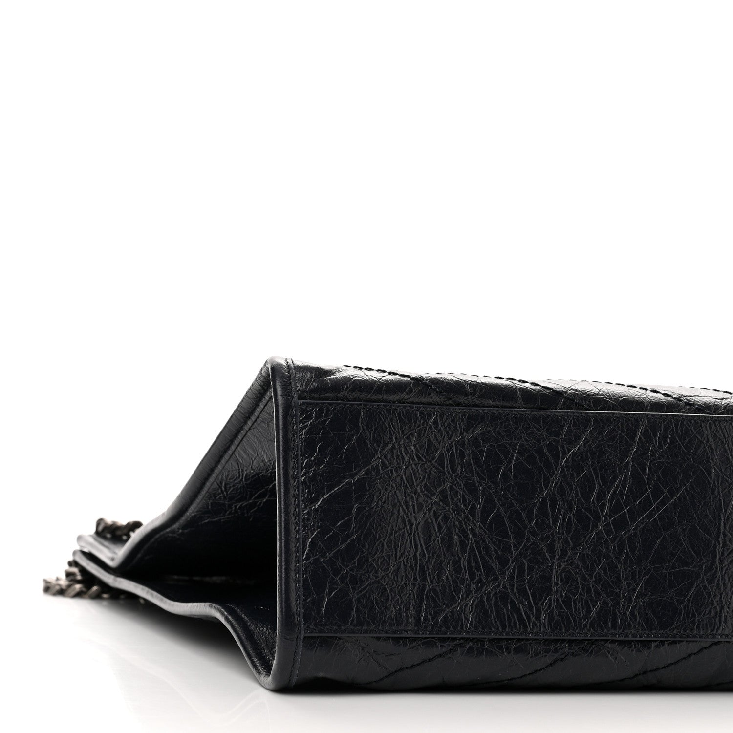 Saint Laurent Crinkled Calfskin Matelasse Monogram Niki Shoulder Bag Deep Marine 9 of 10