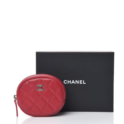 Chanel Caviar Quilted Zip Around Classic Coin Purse Dark Pink 8 of 8