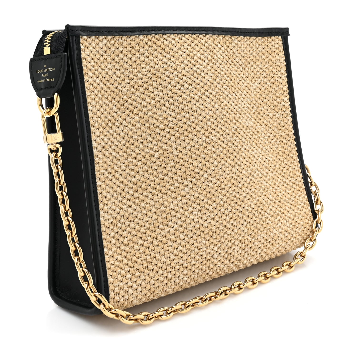 Raffia Calfskin Monogram Giant Pouch