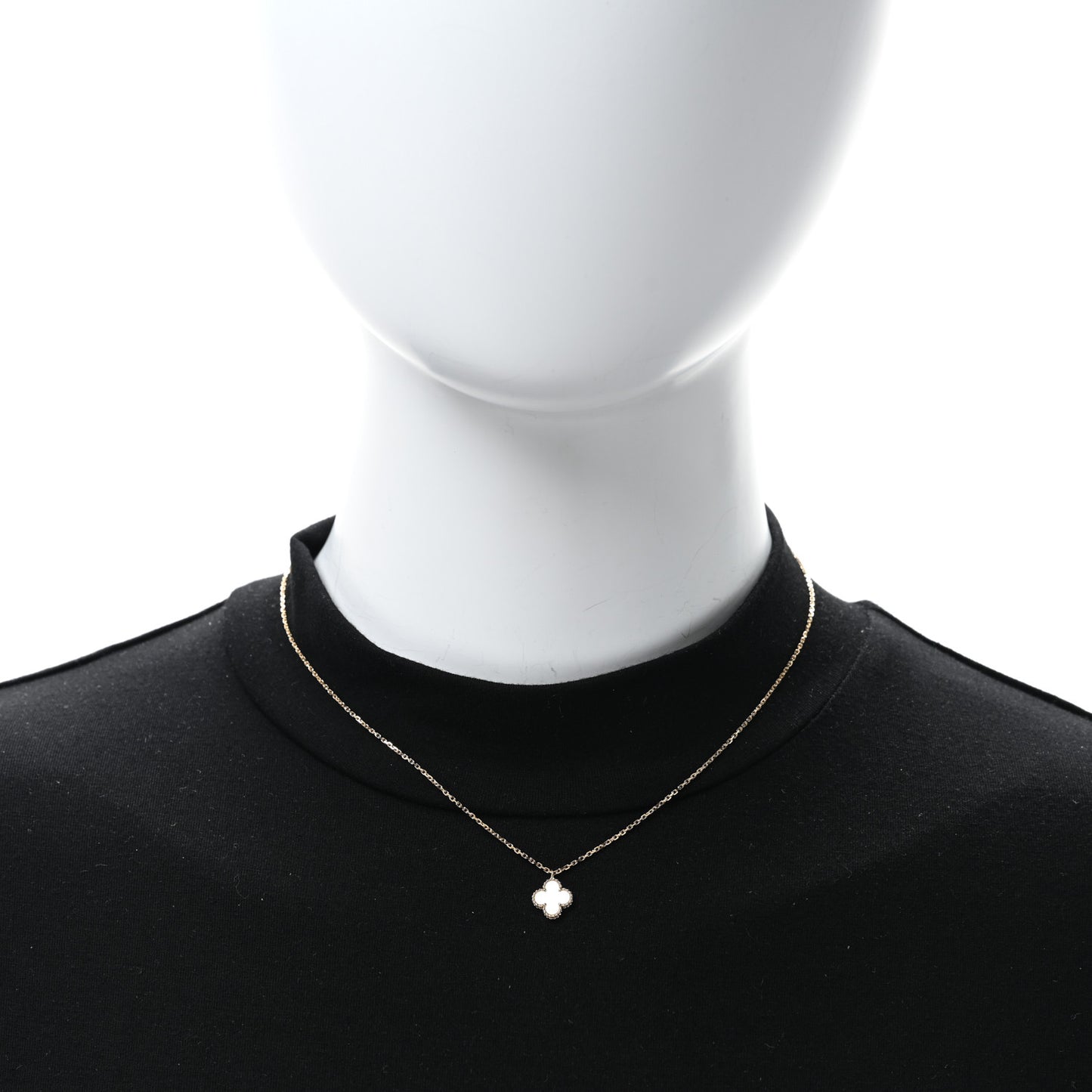 18K Yellow Gold Mother of Pearl Sweet Alhambra Pendant Necklace