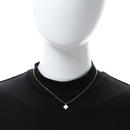 Van Cleef & Arpels 18K Yellow Gold Mother of Pearl Sweet Alhambra Pendant Necklace 2 of 5