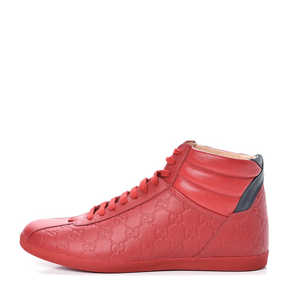Gucci Guccissima Mens High Top Sneakers 9.5 Rosso 1 of 10