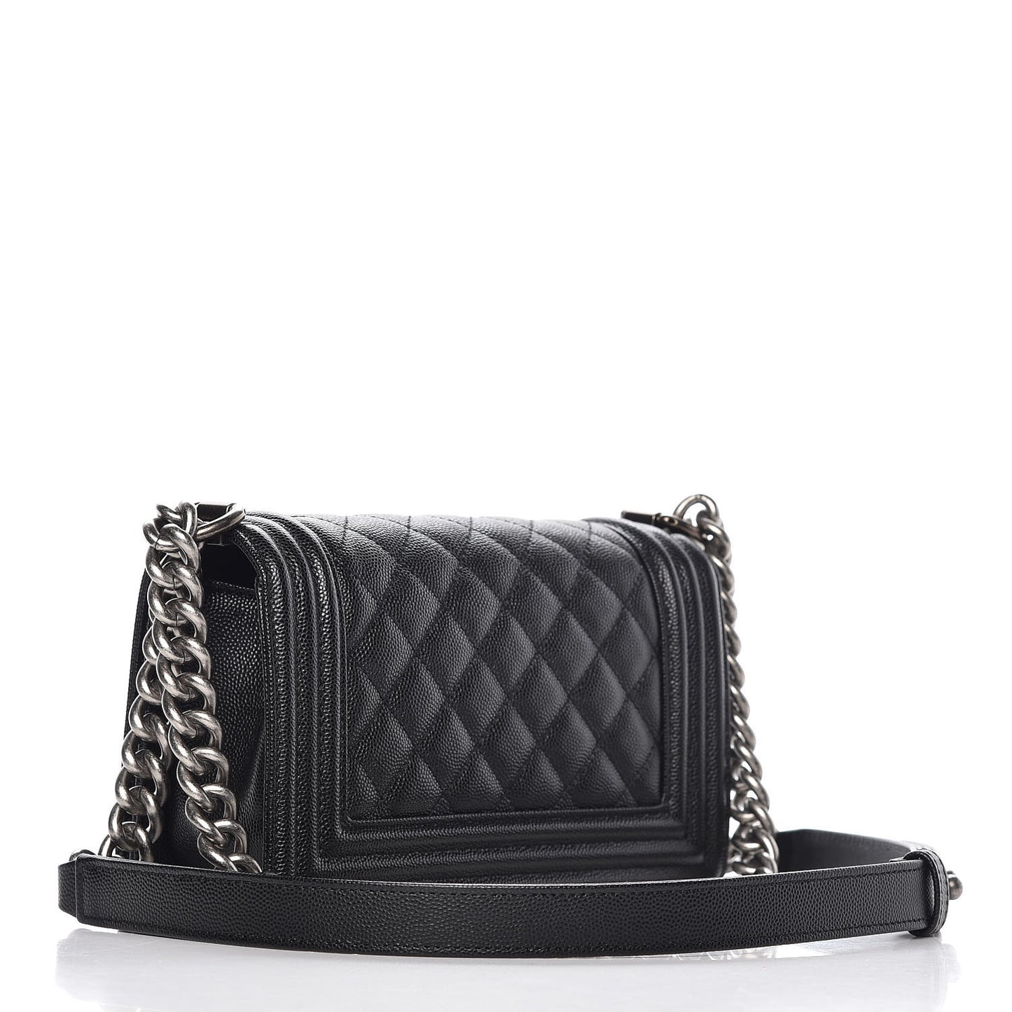 Caviar Quilted Small Boy Flap Black