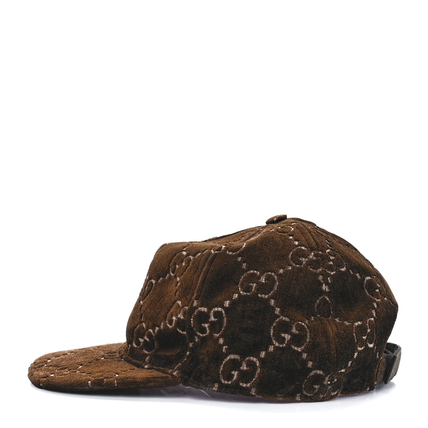 Velvet GG Monogram Baseball Hat L Brown