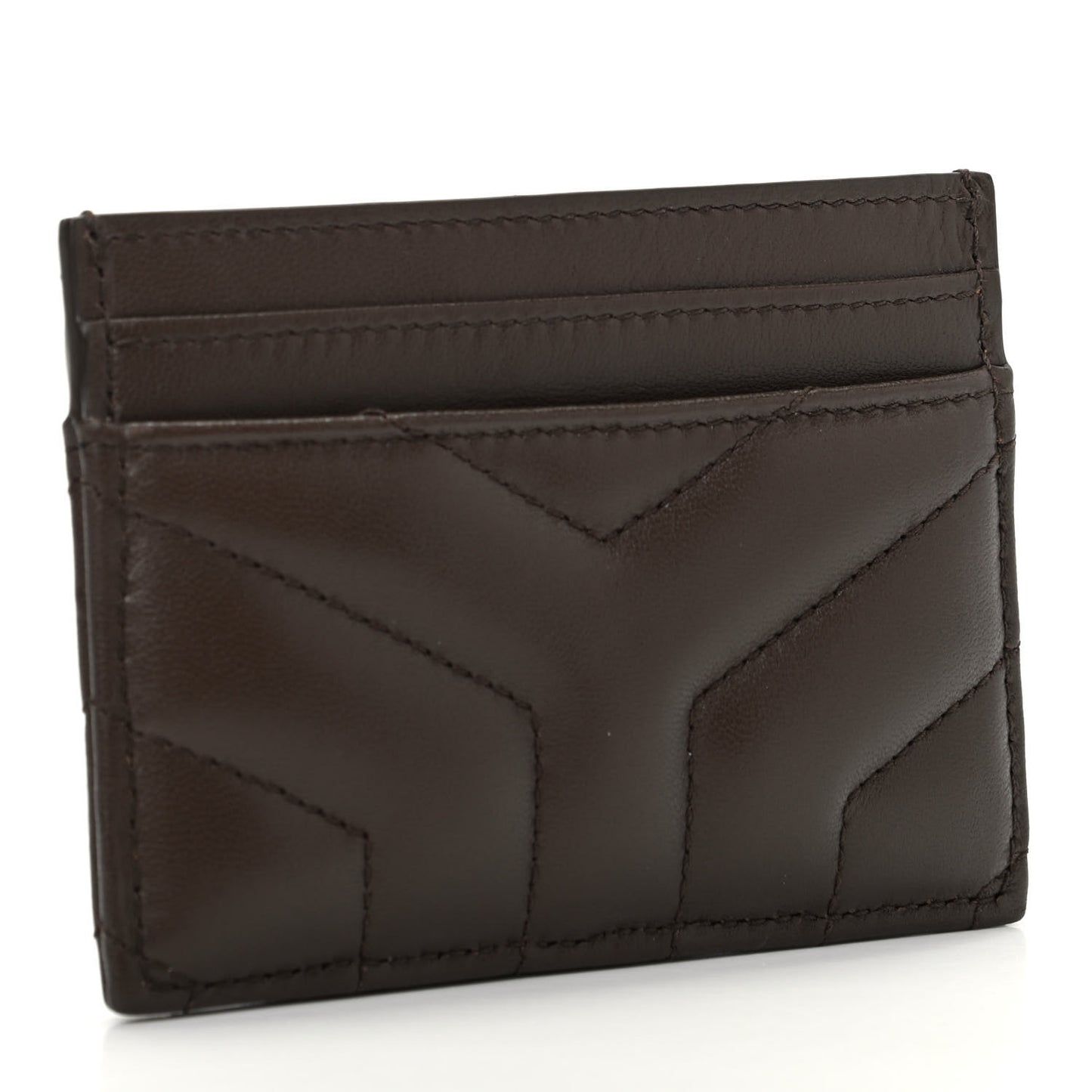 Calfskin Y Quilted Monogram LouLou Credit Card Case Faggio