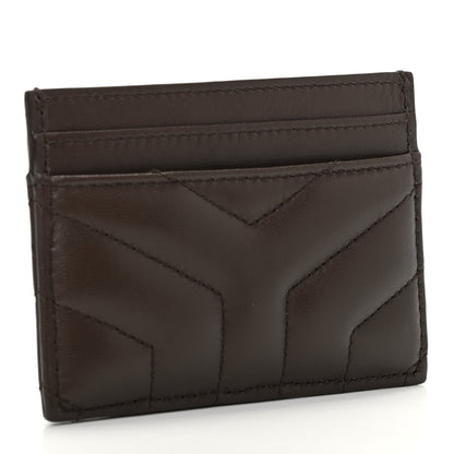 Saint Laurent Calfskin Y Quilted Monogram LouLou Credit Card Case Faggio 3 of 8